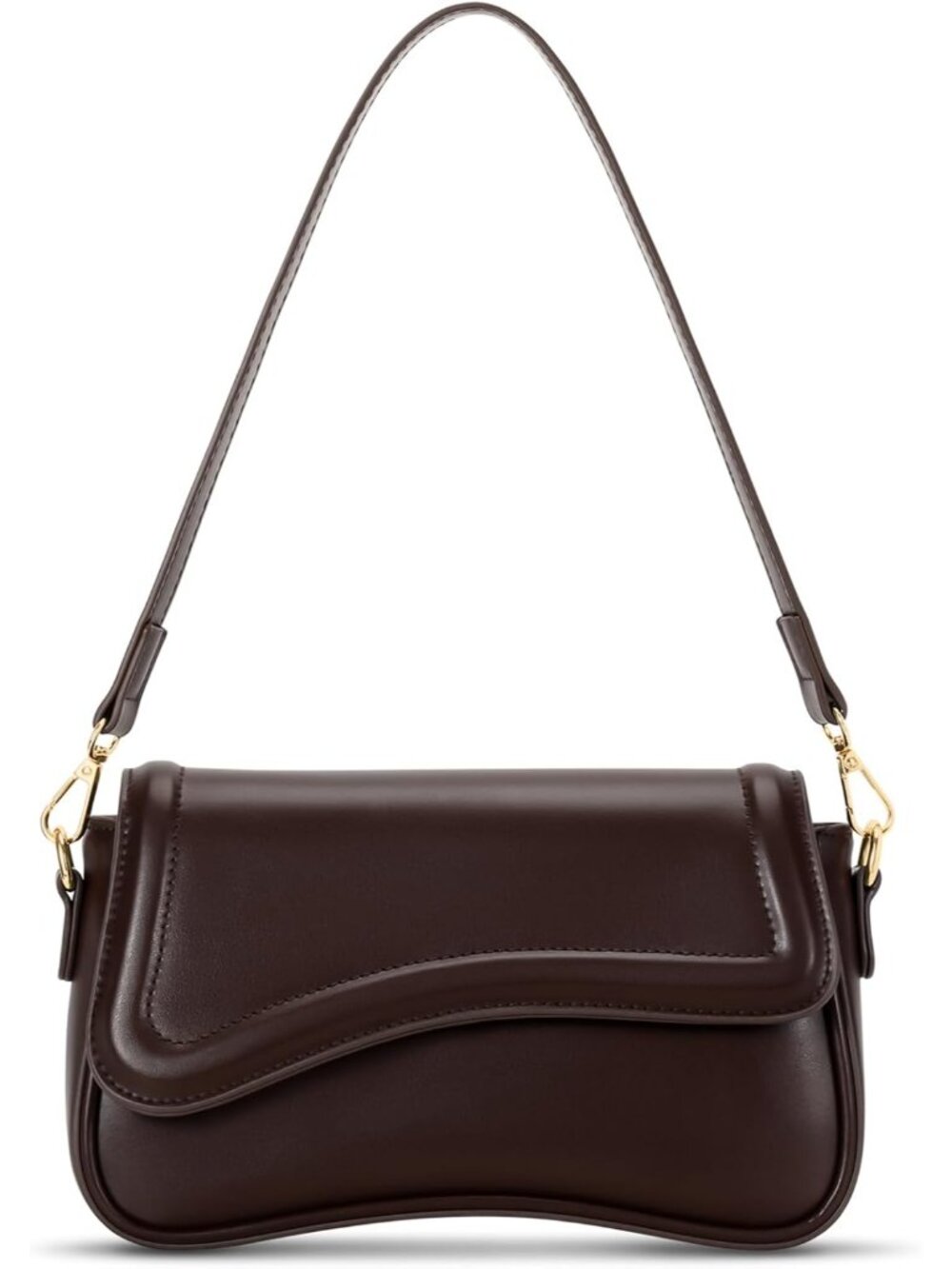 Women's Coffee Mini Hobo Shoulder Bag Crossbody Purse Detachable Strap